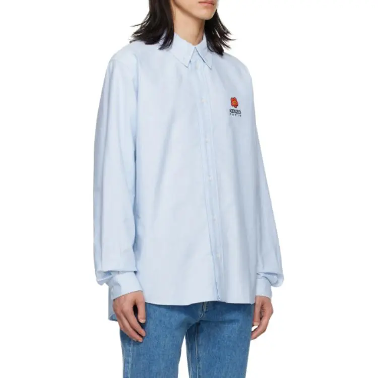 KENZO Boke Flower Curved Hem Shirt-4