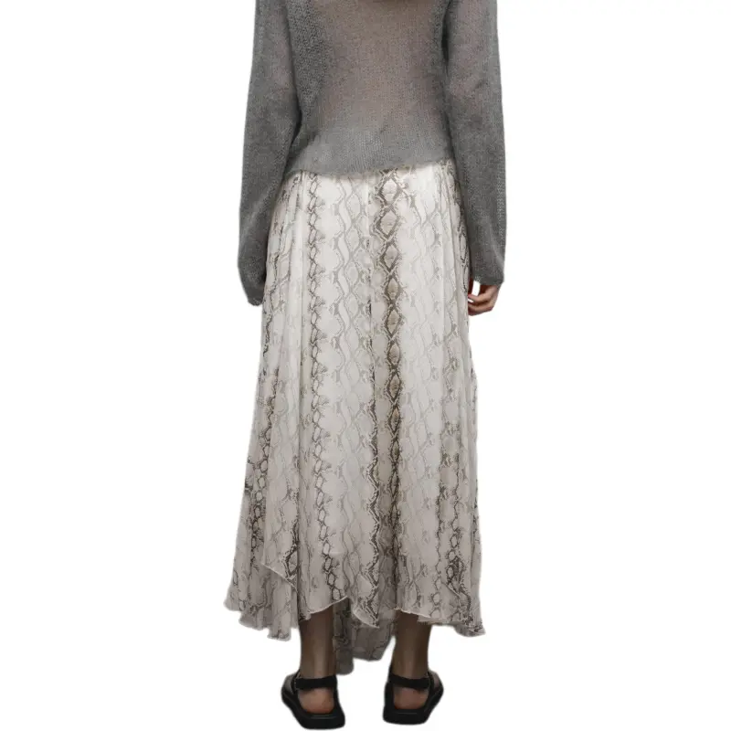 Massimo Dutti Casual Long Skirts Women's White-2
