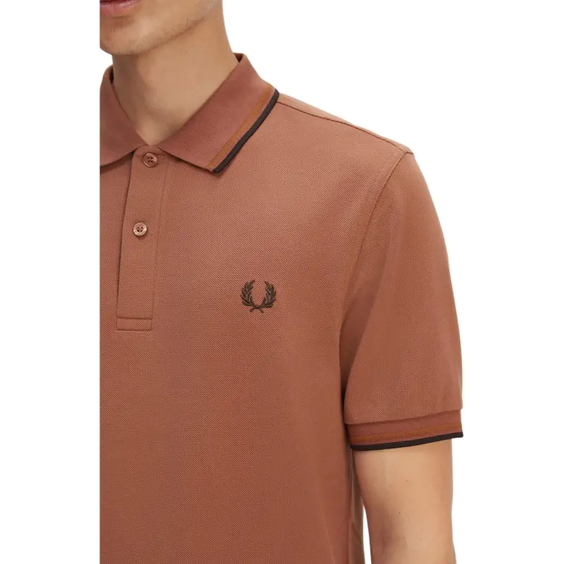 FRED PERRY Polo Shirt Men's Brown-4