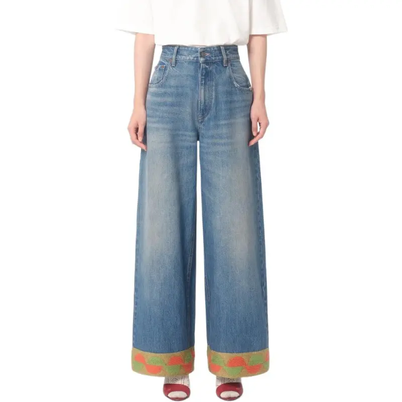 Valentino High Waist Wide Leg Jeans-1