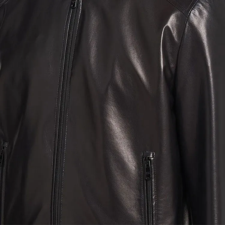 PRADA Leather Jackets Men Black-1