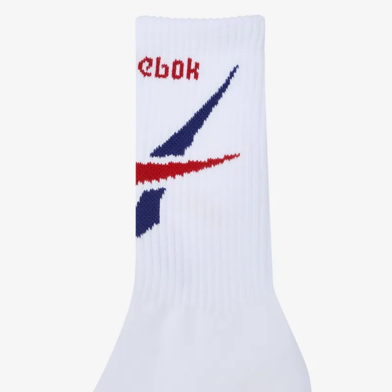Reebok Big Vector Crew Knee-High Socks Unisex 1 Pack White-2