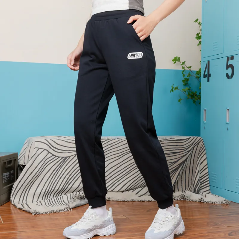 Skechers Vibrant Casual Collection Sports Lifestyle Collection Knitted Sports Pants Women's Carbon Black-4