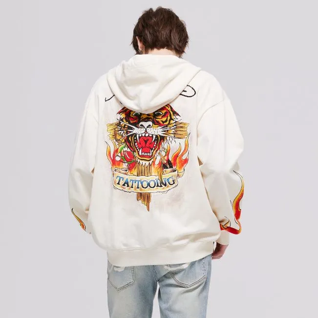 Ed Hardy Sweatshirts Men Ivory White E1PBM059-3