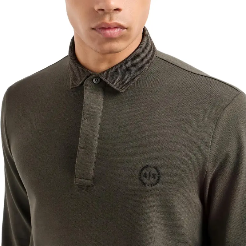 ARMANI EXCHANGEAE SS24 Polo Shirt Men's Olive Brown-3