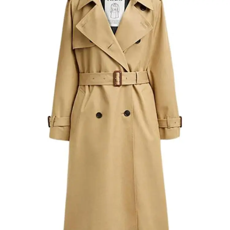 COACH SS24 Trench Coat Women's Khaki-4