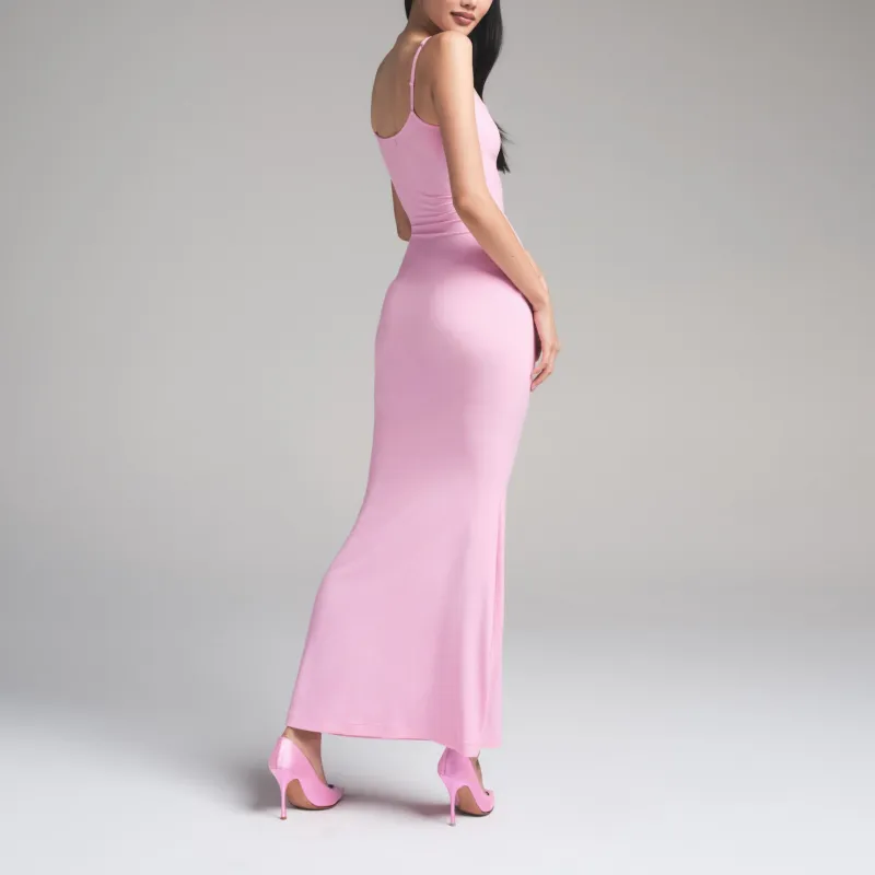 SKIMS Valentine's Day Collection SS25 SOFT LOUNGE LONG SLIP DRESS Slip Dress Women's BUBBLE GUM/Bubble Candy-2