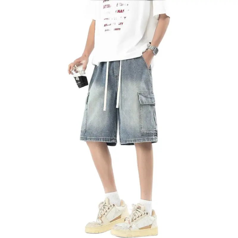 BEAR UNION Denim Shorts Unisex Dark Blue-6