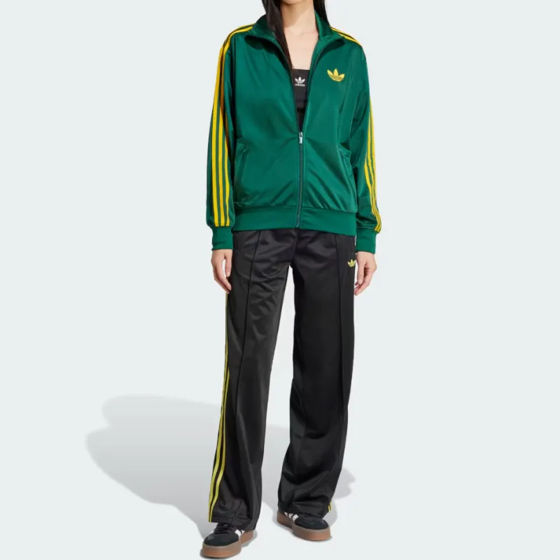 Adidas Women's Adicolor Classic Firebird Loose Track Top Collegiate Green/Crew Yellow-4