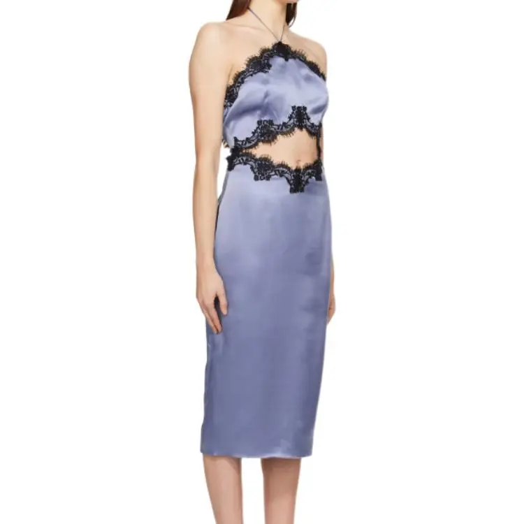Fleur Du Mal Halterneck Lace Slip Dress-4