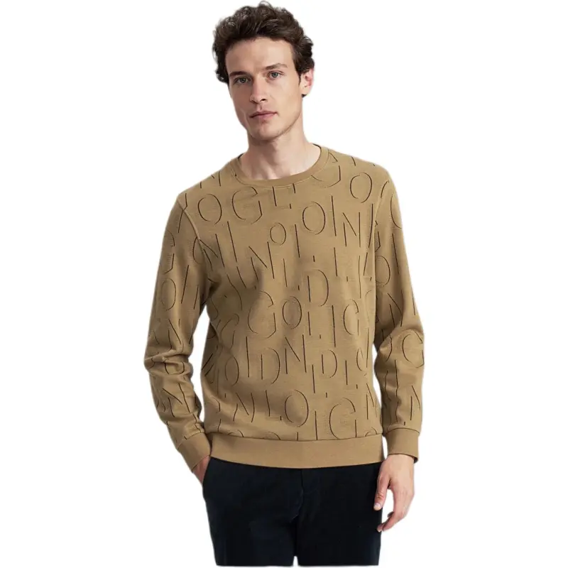 GOLDLION T Shirts Men Khaki-4