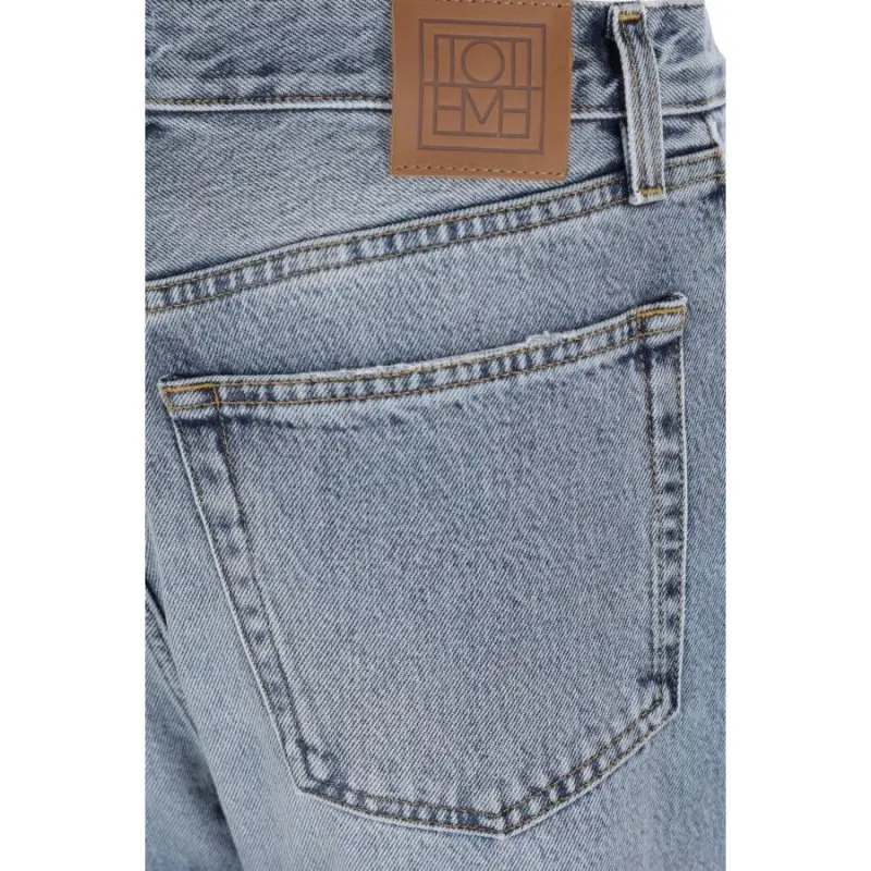 TOTEME Logo Patch Straight Leg Jeans-3
