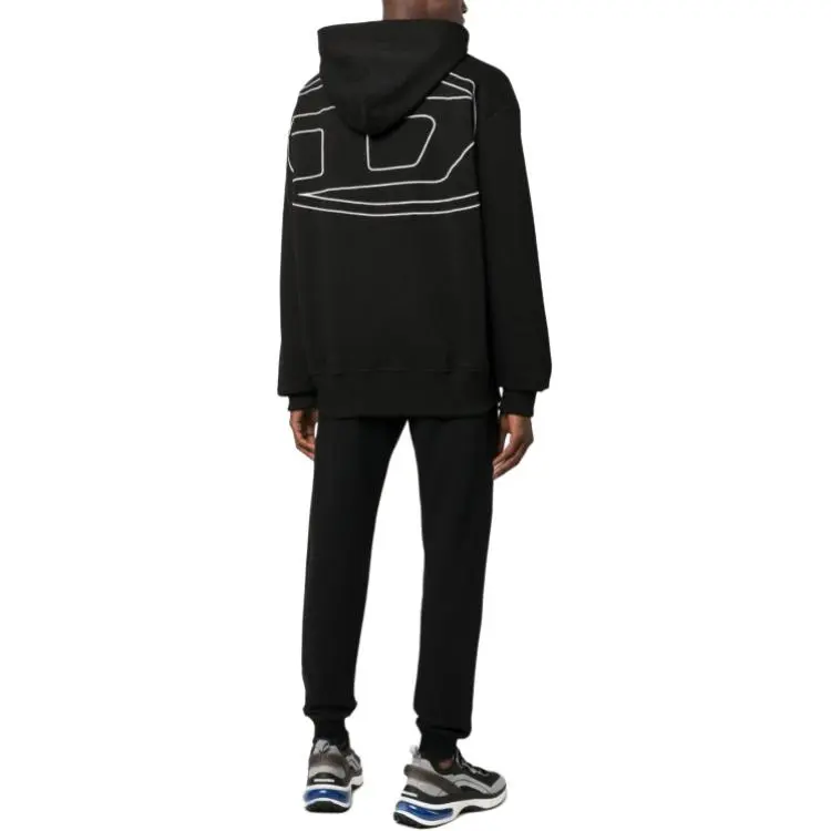 DIESEL S Macs Hood Megoval D Logo Embroidered Hoodie-2