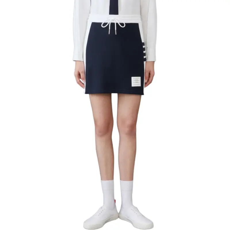 THOM BROWNE Classic Four Stripe Knit Mini Skirt-3