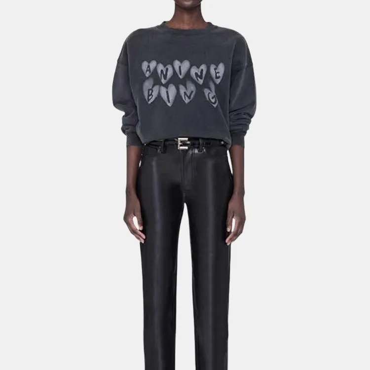 Anine Bing Spencer Hearts Sweatshirt-1