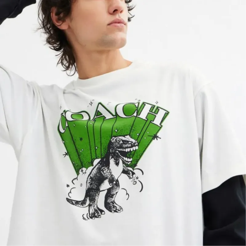 COACH FW24 T Shirt Men's Vintage Ivory White-2