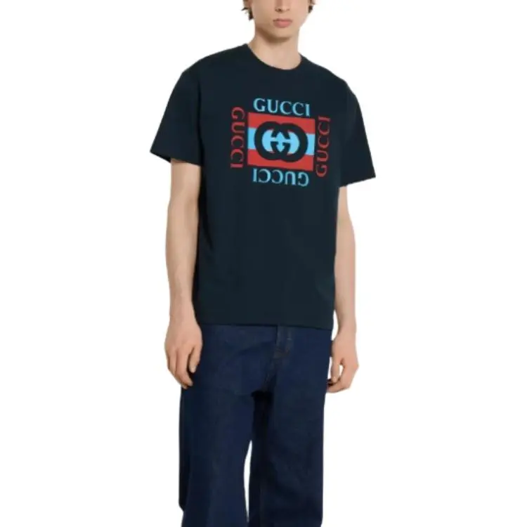 GUCCI FW25 Lido Collection T Shirt Men's Marine Blue-2