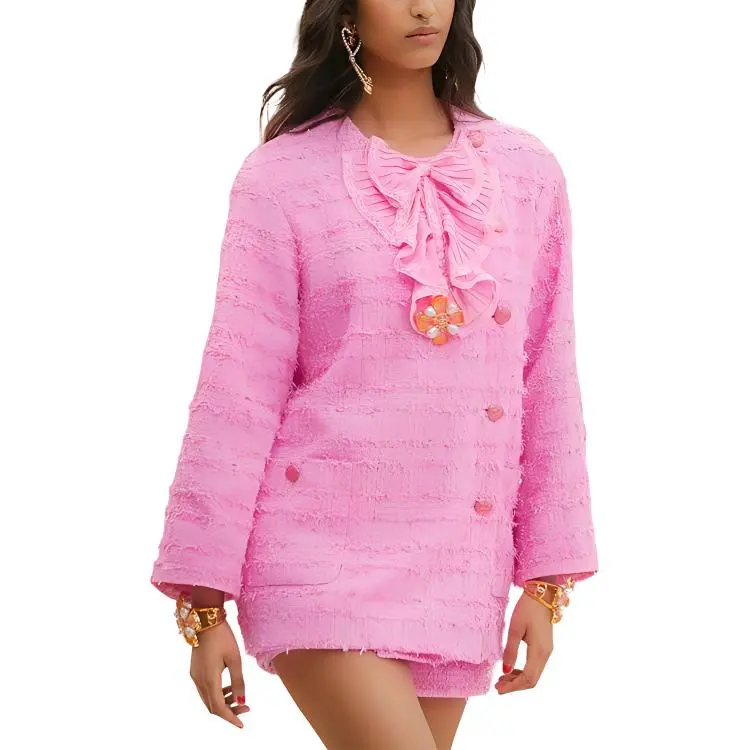 CHANEL Coats Women's Pink-2