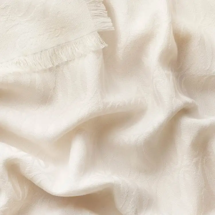 CARTIER Wool Silk Shawls Unisex White-1
