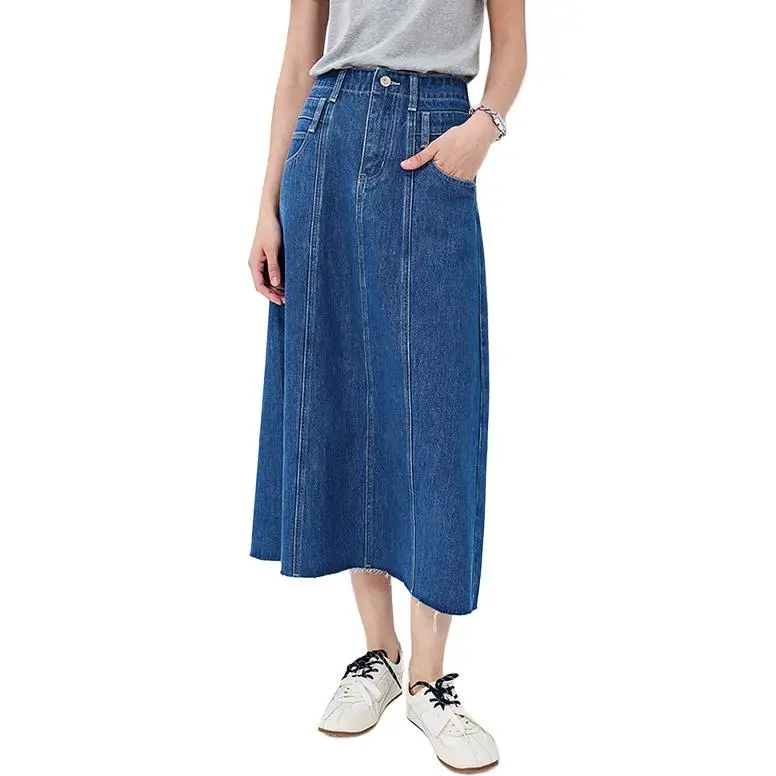 NAVIGARE Denim Long Skirt Women's-7