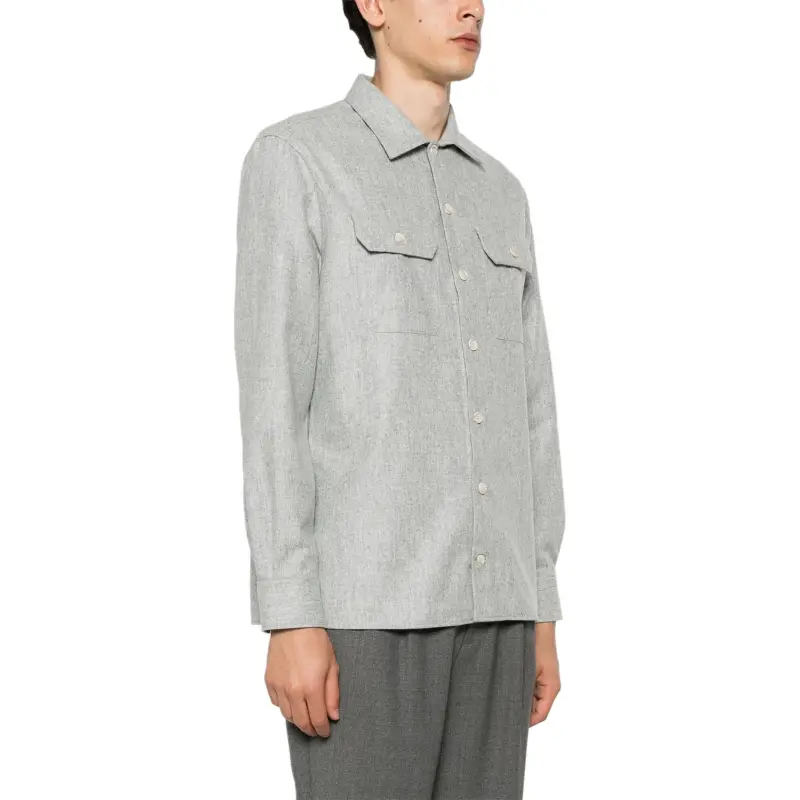 Brunello Cucinelli Flap Pocket Long Sleeved Shirt-5