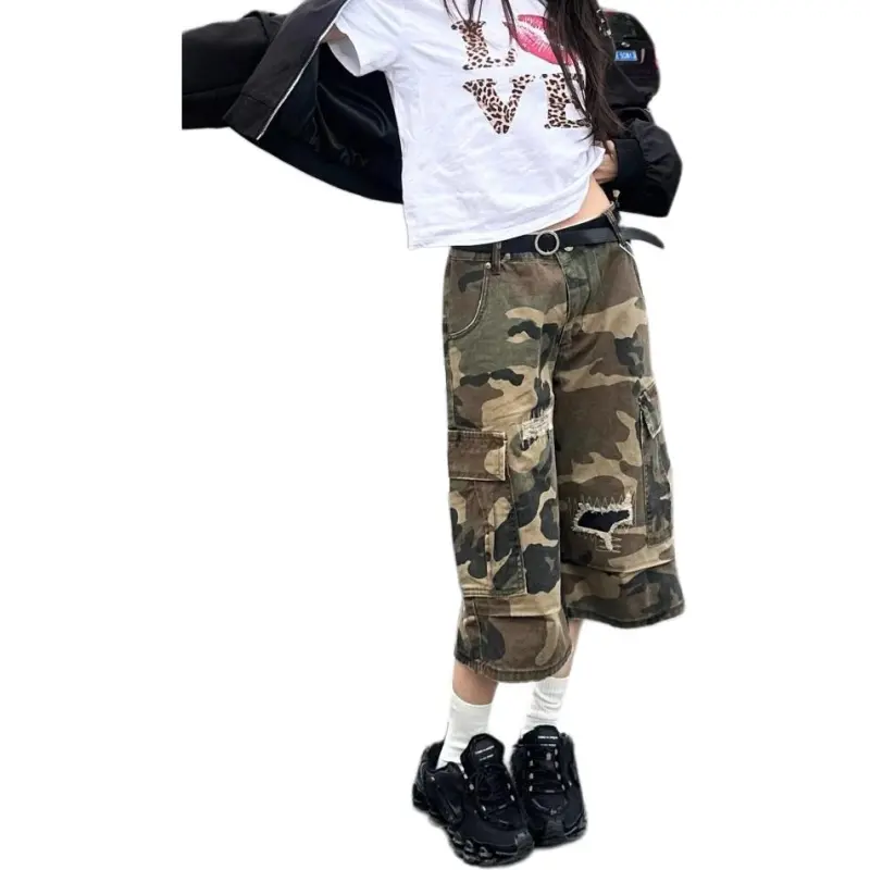KVIV Denim Shorts Men's Camouflage -3