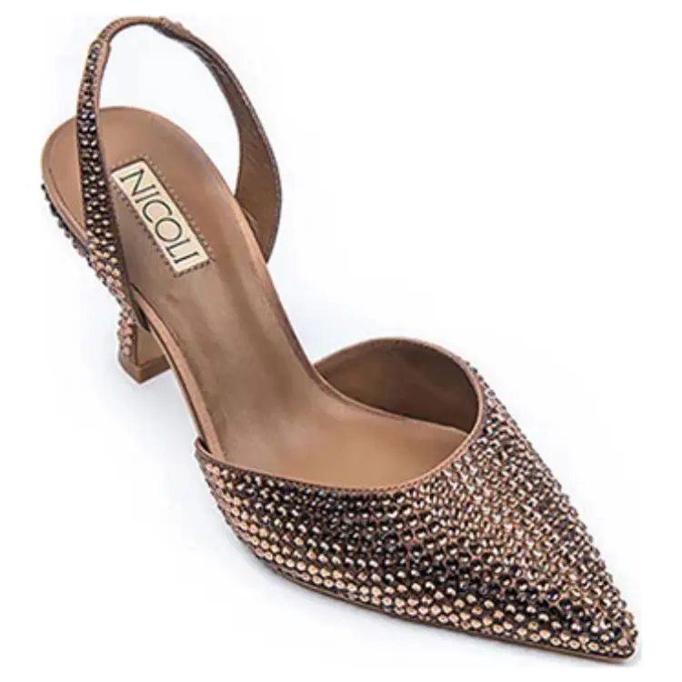 NICOLI Hayley Slim Heel High Heels 8cm Women's Brown-2