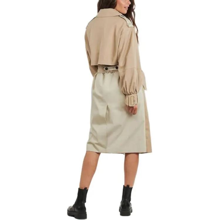 Desigual Trench Coat Women's Beige-4