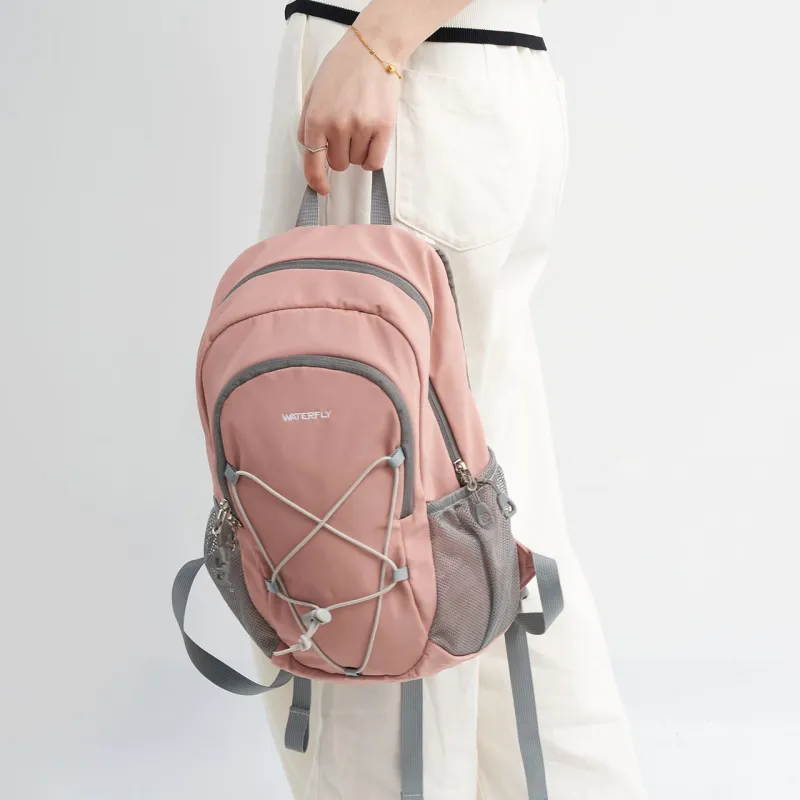 WATERFLY Nylon Fabric Backpack Medium Size Unisex Multicolor-12
