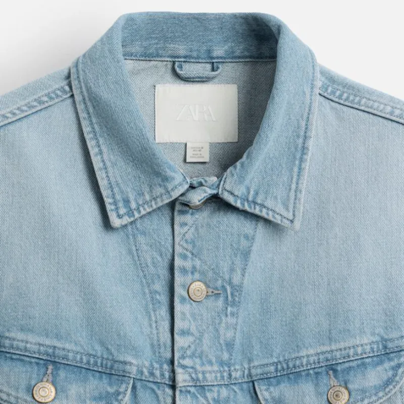 ZARA Denim Jacket Men's Light Blue-4