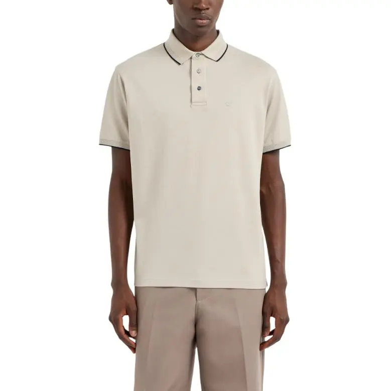 EMPORIO ARMANI Stretch Piqué Polo Shirt With Micro Eagle Embroidery-1