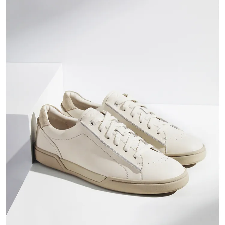 Clarks Low Top Skateboard Shoes Men's White-3