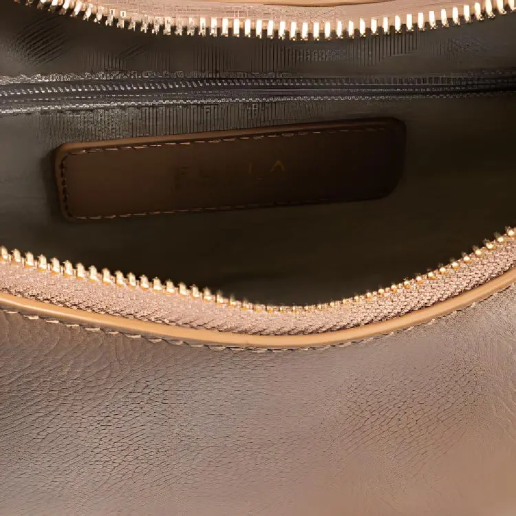 Furla Leather Crossbody Bag, Shoulder Bag Trumpets Women's Beige-3