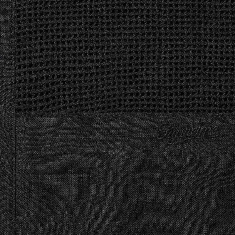Supreme Mesh Panel Linen S/S Shirt-3