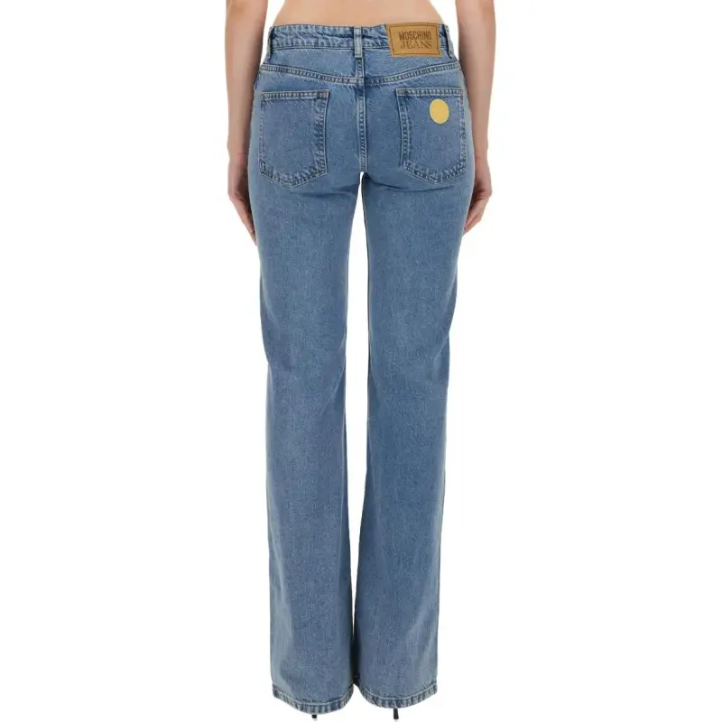 MOSCHINO Jeans Low Rise Washed Denim Jeans-1