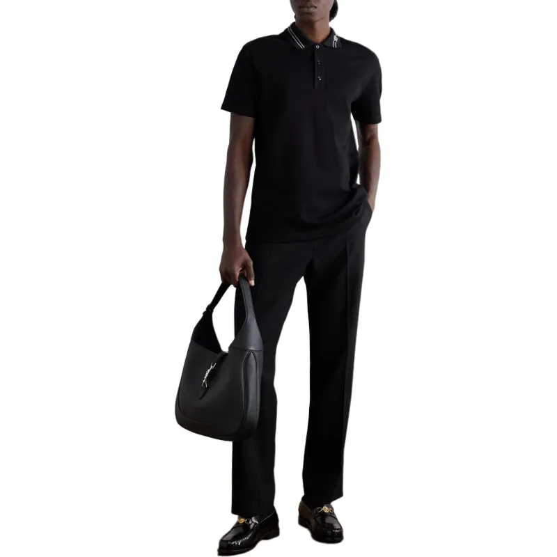 VERSACE Medusa-Embroidered Short-Sleeved Polo Shirt-2