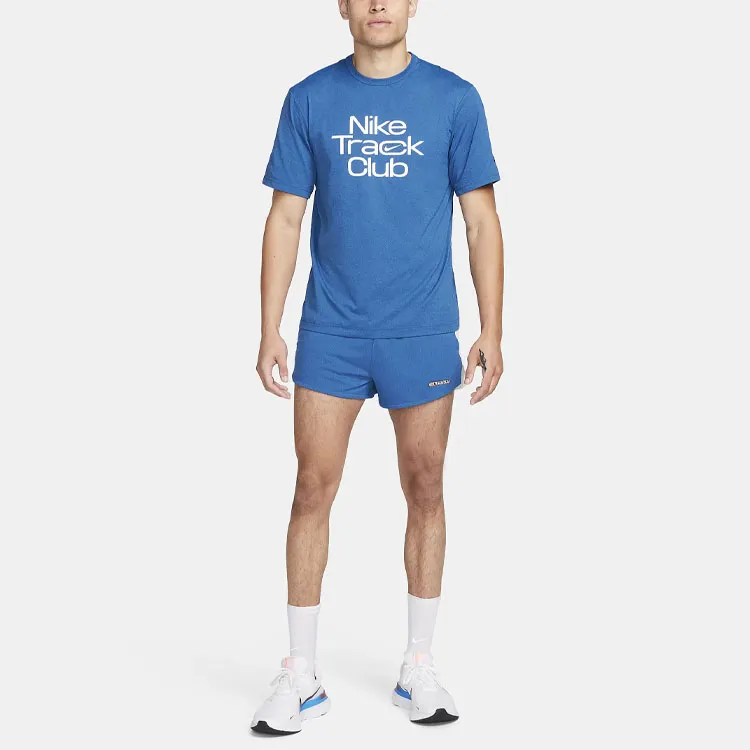 Nike Track Club Dri-Fit Short-Sleeve Running Top T-Shirt Men's Blue-1