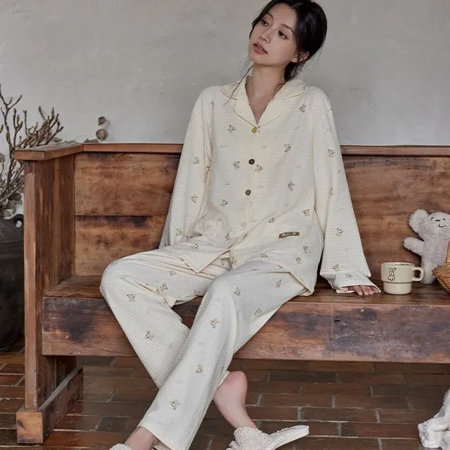 DAMOS·LOVE Pajama Set Women's Beige Yellow-5