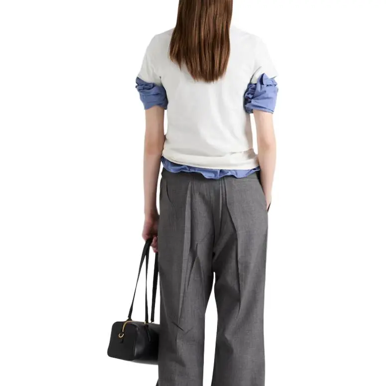 PRADA Logo Printed Short Sleeved T Shirt-4