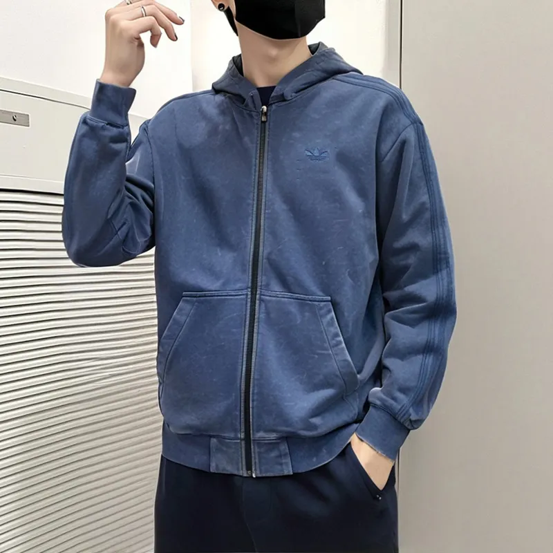 Adidas Originals WASHED SS25 Jackets & Coats Men's Uniform Blue-1