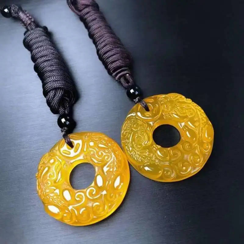 JUNWEN Chalcedony Necklaces Unisex-4