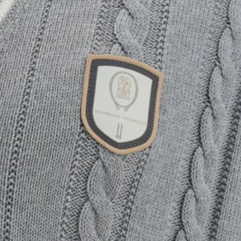 Brunello Cucinelli Logo Patch Knitted Cardigan-7
