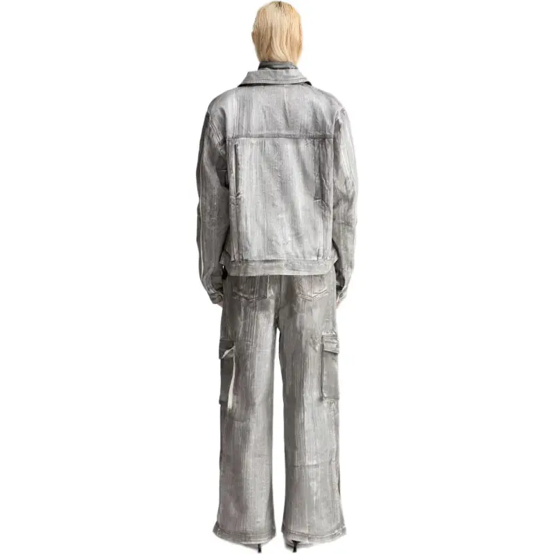 YJ1NGZYZJ Denim Jackets Women's Brushed-4