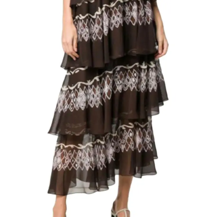 FENDI Sleeveless Dresses Women's Brown-4