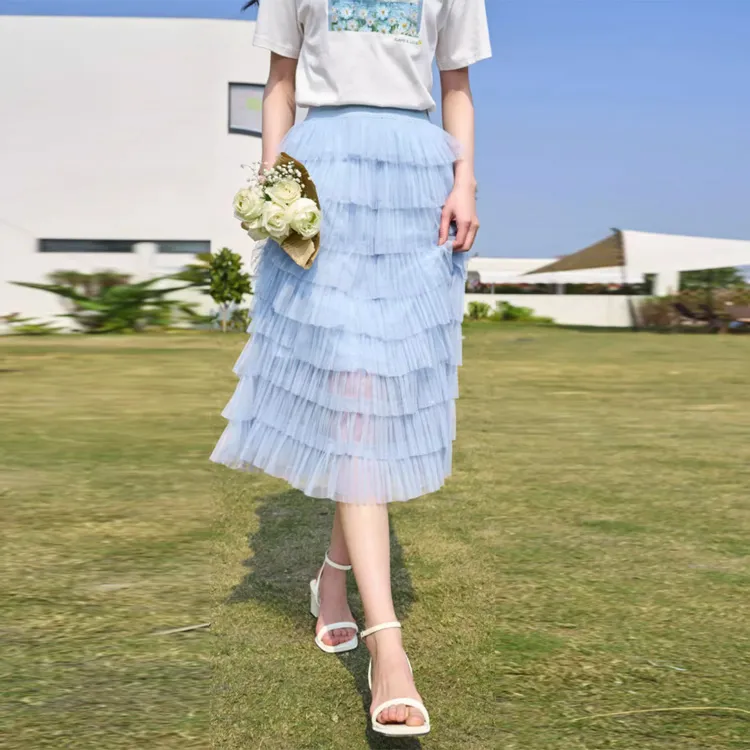 XIANGYING Casual Long Skirts Women's-2