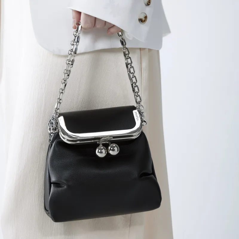 Shinpos Cow Leather Shoulder Bag, Crossbody Bag Regular Women's Black-3