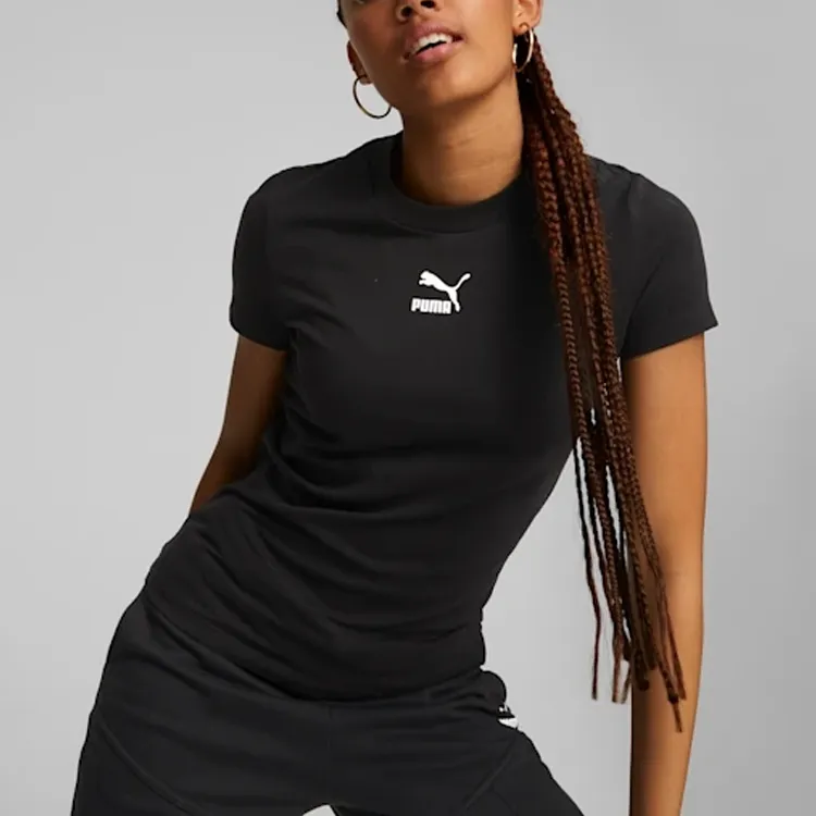 PUMA CLASSICS T Shirts Women's Black-2