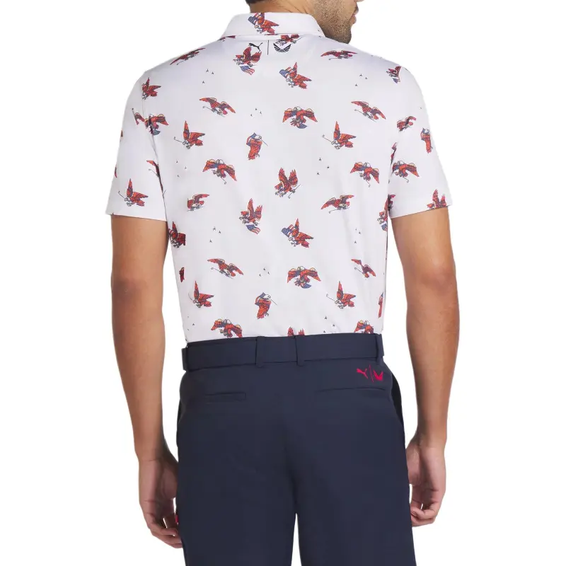 PUMA Golf PUMA X VOLITION Flying Eagles Polo Shirt Men's White Light-3