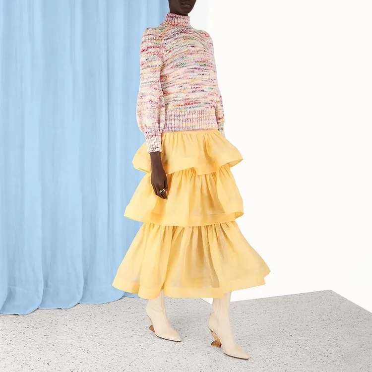 Zimmermann Casual Long Skirts Women's Yellow-4
