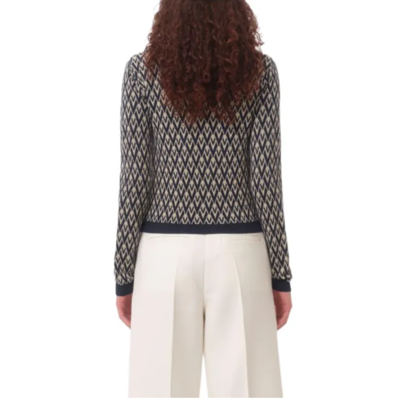 Valentino Toute La V Jacquard Button Up Cardigan-2